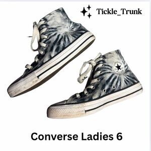 Converse Women's High-Top Sneakers - Black and Gray Tie-Dye
